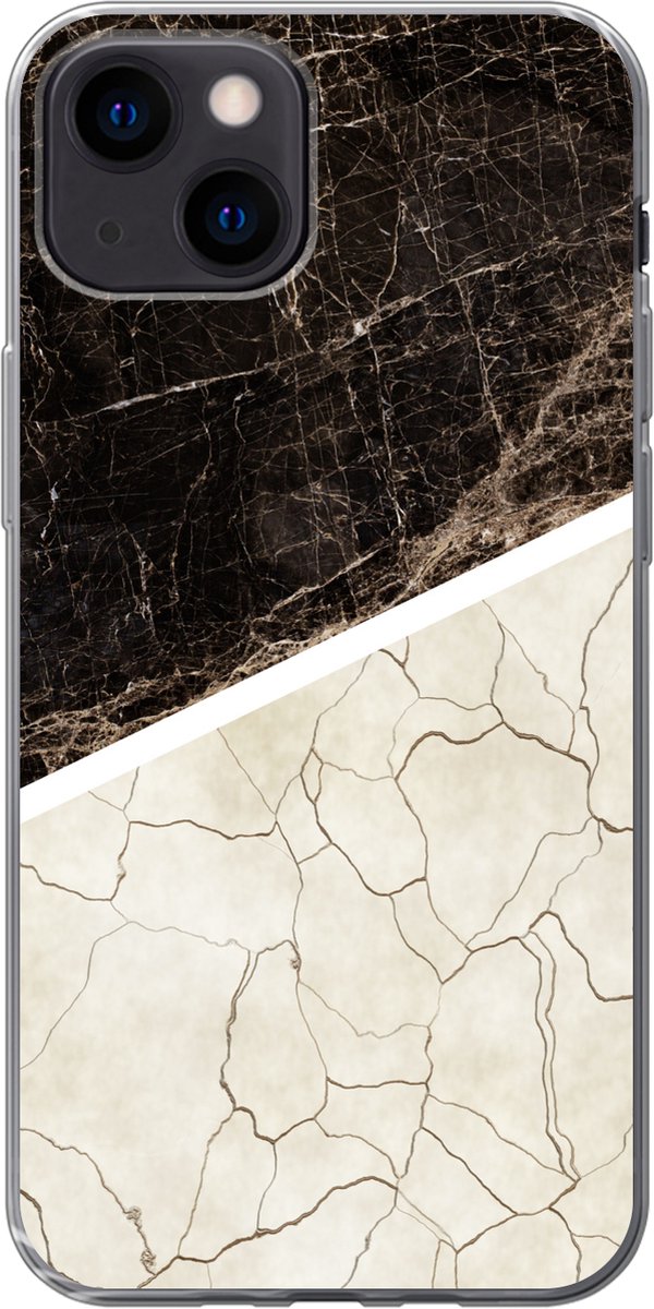 Telefoonhoesje Geschikt voor iPhone 13 mini hoesje - Marmer print - Structuur - Abstract - Siliconen Telefoonhoesje Telefoonhoesje