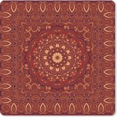 Muismat Klein - Perzisch Tapijt - Patronen - Mandala - Rood - 20x20 cm