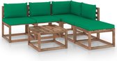 Decoways - 6-delige Loungeset pallet met kussens geïmpregneerd grenenhout