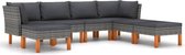 Decoways - 7-delige Loungeset met kussens poly rattan grijs