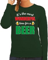 Wonderful beer foute Kersttrui bier  - groen - dames - Kerst sweaters / Kerst outfit L