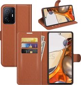 Xiaomi 11T / Xiaomi 11T Pro Hoesje - MobyDefend Kunstleren Wallet Book Case - Bruin - GSM Hoesje - Telefoonhoesje Geschikt Voor: Xiaomi 11T / Xiaomi 11T Pro