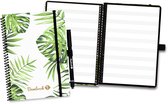Bambook Tropical uitwisbaar notitieboek - Softcover - A5 - Pagina's: Bladmuziek - Duurzaam, herbruikbaar whiteboard schrift - Met 1 gratis stift