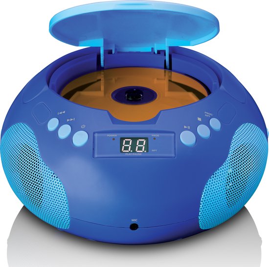 Lenco SCD-620BU - Draagbare radio/ CD player met microfoon - Blauw