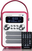 Lenco PDR-051PKWH - Draagbare DAB Radio - FM, DAB+, Bluetooth® en AUX-ingang - Met oplaadbare Batterij - Roze