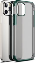 Mobiq Clear Hybrid Case iPhone 12 Mini | Clear back iPhone hoesje met Frosted Clear Achterkant en TPU | Apple iPhone 12 Mini 5.4 inch case | Backcover hoes