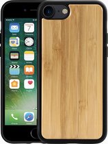 Mobiq - Houten Hoesje iPhone SE (2022) / iPhone SE (2020) / iPhone 8 / iPhone 7 | Natuurlijk Houten hoesje | Telefoonhoesje van echt bamboe hout | Wooden iPhone case | Houten case