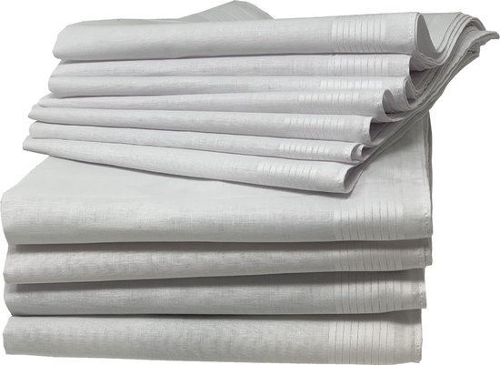JEMIDI zakdoeken heren 100% katoen - 40 x 40 cm - Set van 12 - Herbruikbare zakdoeken voor volwassenen - Wit