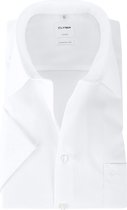 OLYMP Luxor comfort fit overhemd - korte mouw - wit - Strijkvrij - Boordmaat: 44
