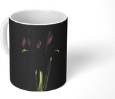 Mok - Een irisinstallatie op een zwarte achtergrond die ook de bol toont - 350 ML - Beker