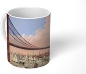 Mok - Een gedetailleerde tekening van de Brooklyn Bridge - 350 ML - Beker