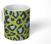 Mok - Koffiemok - Panterprint - Groen - Blauw - Mokken - 350 ML - Beker - Koffiemokken - Theemok