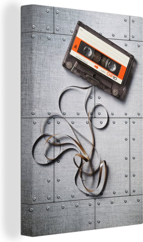 Toile cassette marron 2cm 80x120 cm - Tirage photo sur toile (Décoration murale salon / chambre)