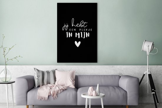 Toile Peinture Proverbes - Amour - Coeur - 80x120 cm - Décoration murale