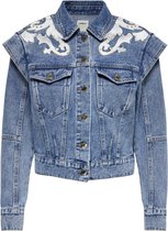 Only Jas Onlbrody Ls Emb  Dnm Jacket Pim 15236498 Medium Blue Denim Dames Maat - S