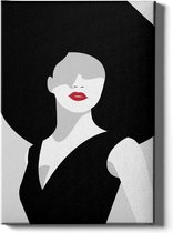 Walljar - Black Hat - Muurdecoratie - Canvas schilderij