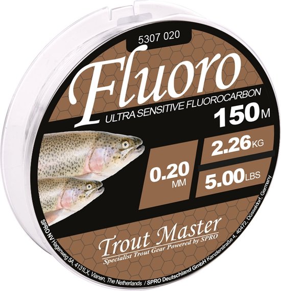 Trout Master Fluoro Ultra Sensitive Fluorocarbon 150m - Maat : 0.20mm (2.26 kilo) van Trout Master — afbeelding 3