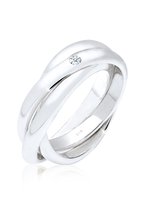 Elli PREMIUM Ring Dames Verlovingsring Diamant 0.03 ct. in 925 Sterling Zilver