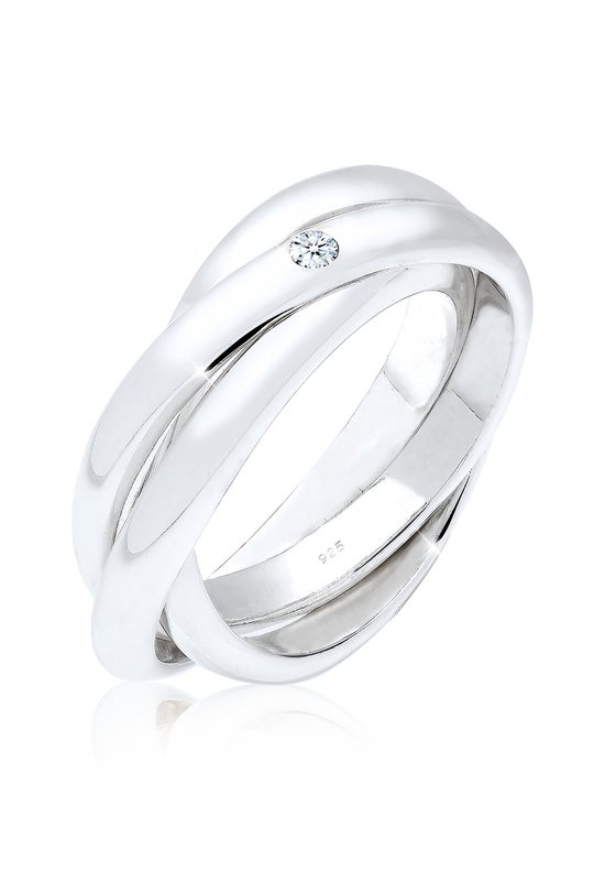 Elli Dames Ringen Dames Verlovingsring Diamant 0.03 ct. in 925 Sterling Zilver