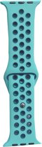 Hidzo Horlogebandje - Geschikt voor Apple Watch Series 1/2/3/4 - 42MM / 44MM - Siliconen - Turquoise/Blauw