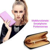 Multifunctionele Smartphone Portemonnee met Ritssluiting in Zwart Kleur