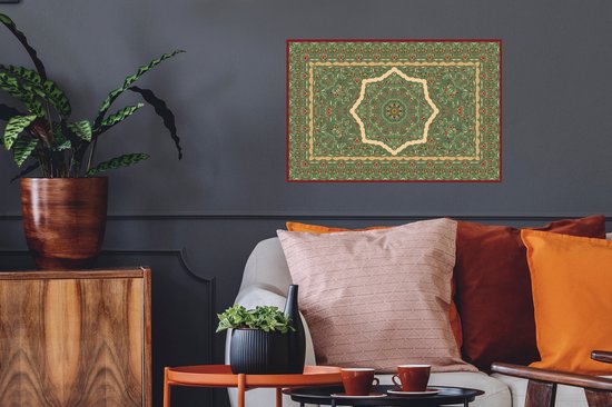 Stickers muraux - Tapis Persan - Tapis - Mandala - Vert - 60x40 cm - Film Adhésif