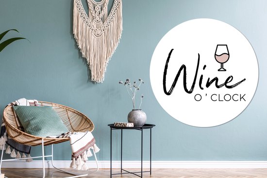 Wall Circle - Wall Circle Indoor - ⌀ 150 cm - Plastique - Vin - Citations - Wine o'clock