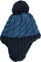 Color Kids - Beanie voor baby's - Colorblock - Donkerblauw - maat 50CM