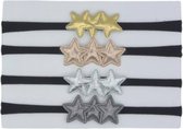 Haarbandje stars - kerstcollectie - glitters - ster - goud - roze - zilver- antraciet — Kleur sterren / Roze