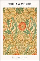 Walljar - William Morris - Pink and Rose - Muurdecoratie - Canvas schilderij