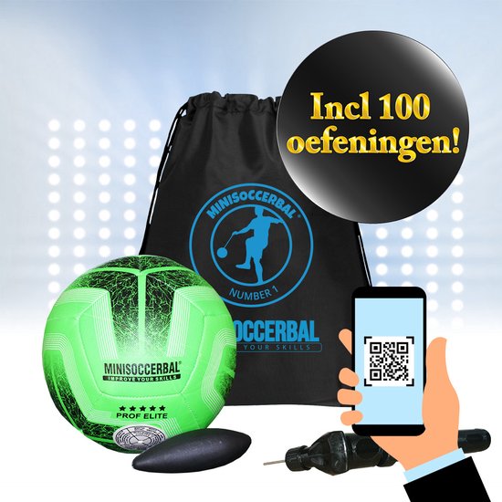 Minisoccerbal bal aan touw - Voetbaltrainer - Sense ball - Deluxe pakket - Groen