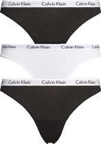 Calvin Klein dames strings (3-pack), zwart, wit, zwart -  Maat: S