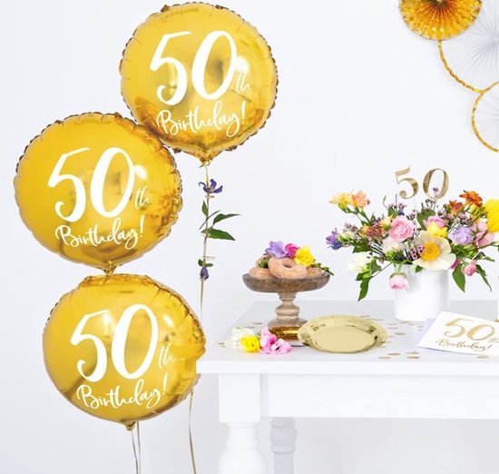 Ballon aluminium 50 ans anniversaire or - 50e anniversaire - anniversaire - 45cm.