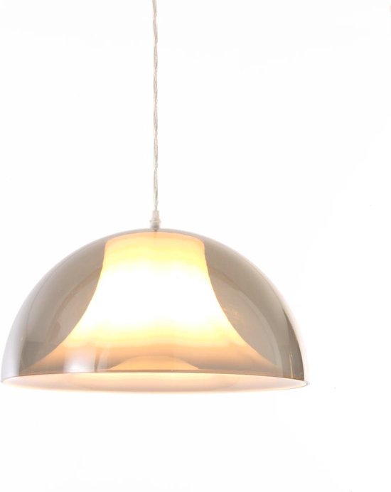 MEO Grado Hanglamp - Eetkamer & Lamp - Elegante Semi-Transparante Kap - Zilver | bol.com