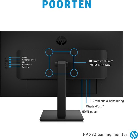 HP X32 QHD Gaming Monitor 80 cm (31.5") 2560 x 1440 Pixels Quad HD