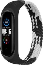 Xiaomi Mi band 3/4/5/6 gevlochten band -zwart wit - Geschikt voor