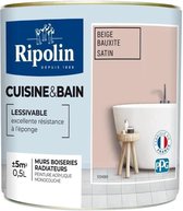 Bauxiet beige satijn keuken- en badkamerverf 0,5L Ripolin