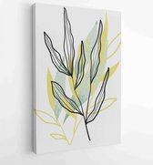 Earth tone boho gebladerte lijntekeningen tekenen met abstracte vorm. Abstract Plant Art-ontwerp voor print, omslag, behang, minimale en natuurlijke kunst aan de muur. 4 - Moderne