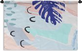 Wandkleed - Wanddoek - Zomer - Blad - Blauw - 150x100 cm - Wandtapijt