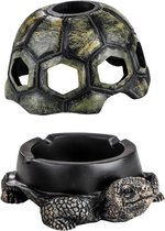Decopatent® Schildpad Tafel Asbak - Met afneembaar schildpadden deksel - Asbak Voor Binnen - Tafelasbak - 14 x 11 x 8 Cm