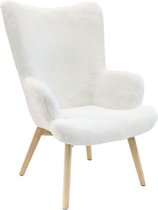 Fauteuil van imitatiebont - Wit - L 65 x D 74 x H 100 cm - HELSINKI