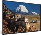 Fotolijst incl. Poster - Schemering over de Tibetaanse Kailash nabij China - 60x40 cm - Posterlijst