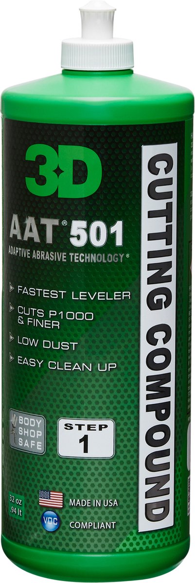 3D AAT 501 cutting compound - 250 ml - siliconen vrije polijst pasta
