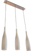 Hanglamp glas wit fles E27x3 575mm lang