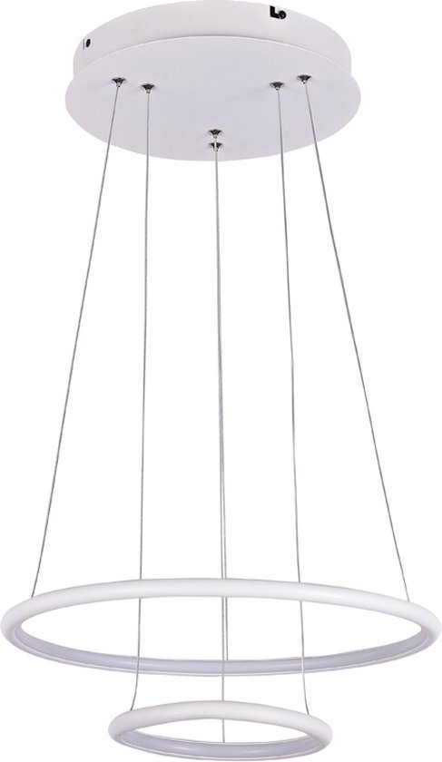 Suspension cercles LED blanc ou noir 36 W 40 cm