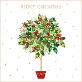 Kaart - Kerst - Tracks - Hulst in pot - XS473A