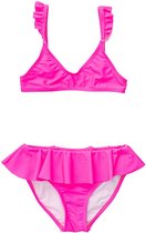 Snapper Rock - UV Bikini voor meisjes - Frilled - Neon Queen Pink - maat 152-158cm