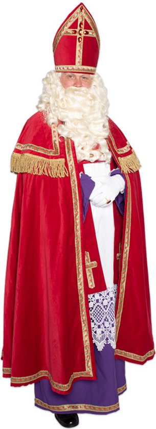 Sinterklaas kostuum katoenfluweel met koker mijter voor volwassenen - Sint  Nicolaas... | bol.com