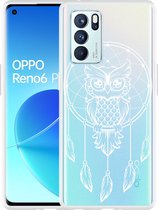 Oppo Reno6 Pro 5G Hoesje Dream Owl Mandala White - Designed by Cazy