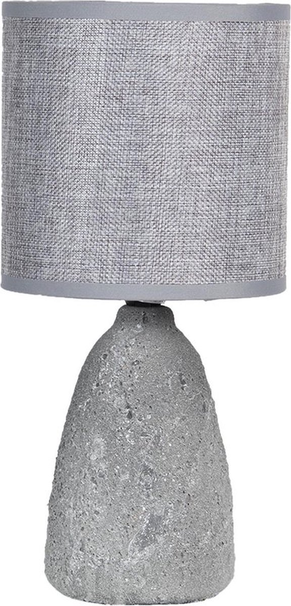 Tafellamp Ø 15*30 cm E14/max 1*40W Grijs Keramiek Rond Bureaulamp Nachtlampje